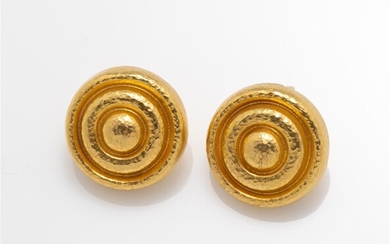 A pair of 18ct gold Ilias LALAoUNIS clip on earrings,...