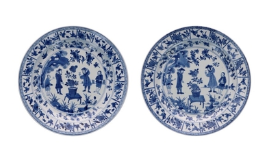 (-), A pair of blue and white Chine...