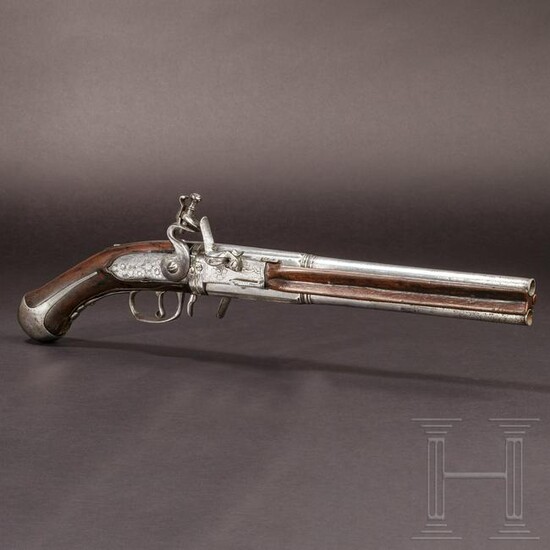 A rare German four-shot flintlock wender pistol for