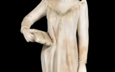 A sculpted alabaster figure of Laura