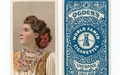 A set of 26 Ogdens 'Beauties HOL (blue printed back)' cigarette cards circa 1899.