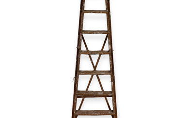 A wooden painting ladder, mid 20th century.