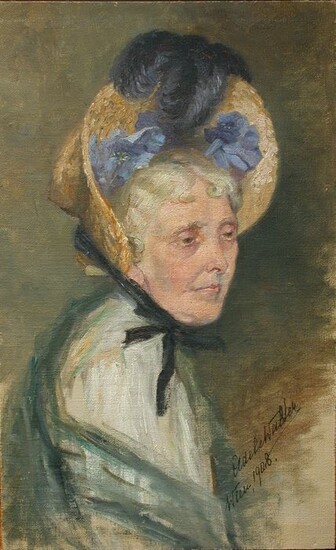 Adele Walter (1870-?) - Elegante Seniorin in einem stilvollen Hut.
