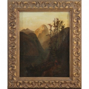 After Thomas Hill, 19th C. Oil/c Landscape Painting