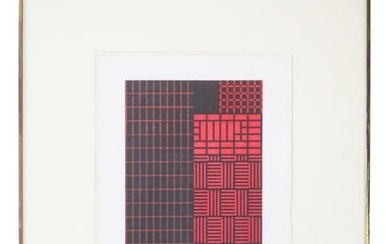 Alan Peters Signed Engraving Geometric Lines 1984