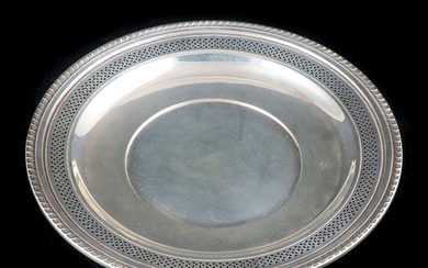 American Sterling Silver Pierced Dinner Plate, Mid-20th Century
