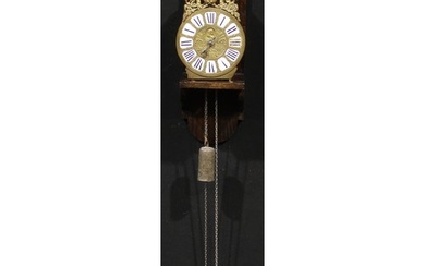 An 18th century French brass lantern clock, 22cm circular di...