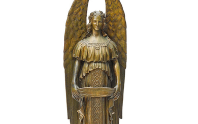 An American Carved Giltwood Angel