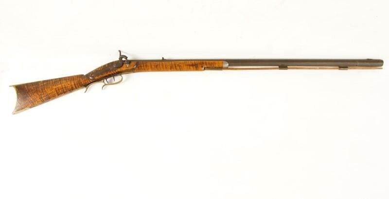 An Antique Tiger Maple Kentucky Long Rifle