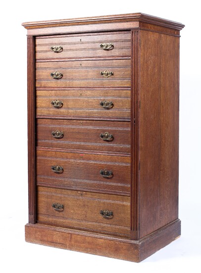 An Edwardian oak Wellington chest