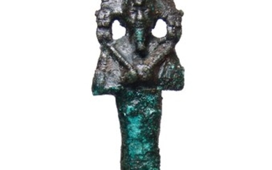 An Egyptian bronze standing figure of Osiris