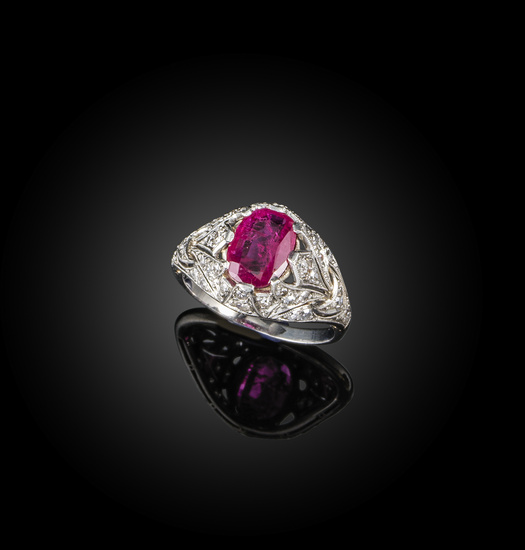 An early 20th century ruby and diamond ring