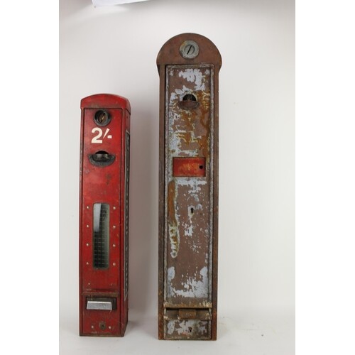 An early/mid 20th century painted metal cigarette vending ma...