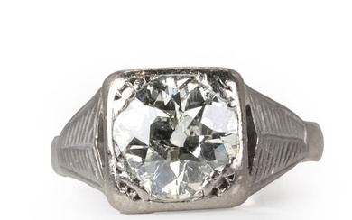 An old cut diamond single stone ring