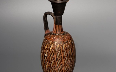 Ancient Greek Ceramic Lekythos. 20.5 cm H. TL test. Ex Louis-Gabriel Bellon Coll. Spanish Export License.