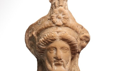 Ancient Greek Terracotta Head of a Bearded Man