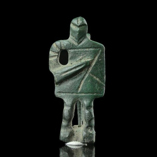 Ancient Roman Bronze Gladiator Fibula brooch depicting a Secutor - (1)