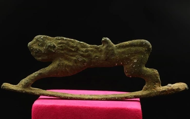 Ancient Roman Republican Brass Dog-shaped Fire Starter - (6.5×2.1×0.5 cm)