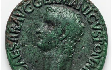 Ancients: , Gaius (Caligula) (AD 37-41). AE as (29mm, 11.01 gm, 7h). VF, altered surface....
