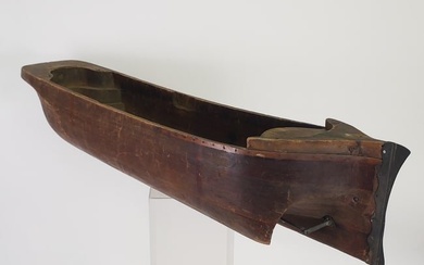 Antique Carved Wooden Boat Makers Full Body Ship's Hull Model, 19th century