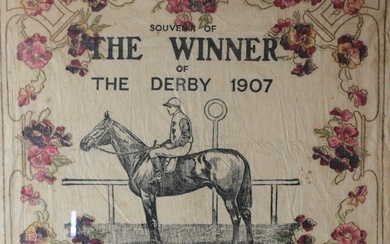 Antique Epsom Derby Souvenir ORBY Winner of the Derby 1907 hand colored