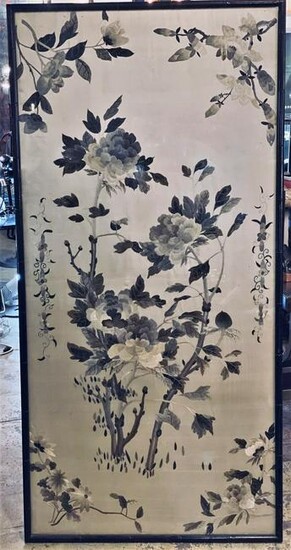 Antique Oriental Large Hand Made Embriodery on Silk