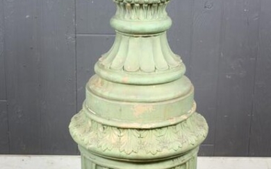 Architectural Painted Terracotta Lamp Post Base