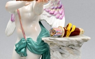 Armor mit Armbust, Meissen, restauriert / Porcelain figure, Cupid, Meissen