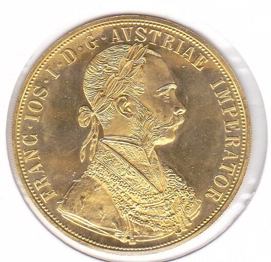 Austria - 4 dukaten 1915 Franz Joseph I herslag - Gold