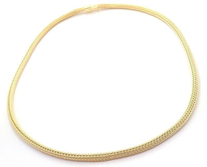 Authentic! Vintage Tiffany & Co 18k Yellow Gold Foxtail Link Chain Necklace