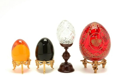 Baccarat and Faberge Style Crystal Eggs.
