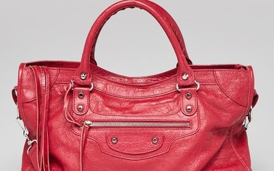 Balenciaga Rouge Safran Lambskin Leather