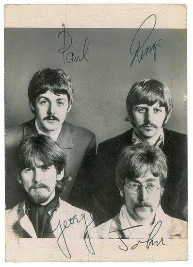 Beatles Signed Promotional Card