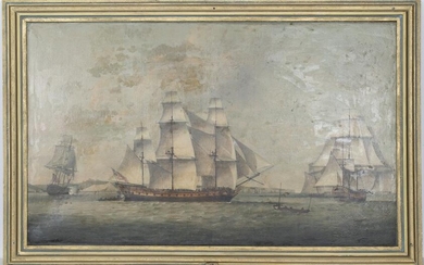 British School Maritime Oil on Canvas, 19th C.
