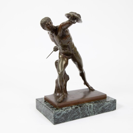 Bronze of a Warrior on a marble base