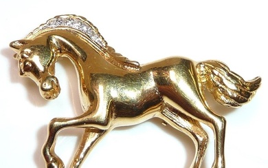 Brooch - 14 kt. Yellow gold Diamond (Natural)