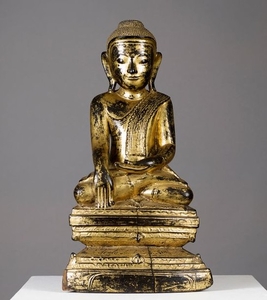 Buddha Birmanie/Myanmar ca 19° siècle Bois…