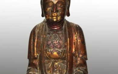 Buddha sitting in the position of "Dhyana-Mudra" meditation...