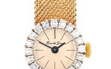Bueche Girod: A Lady's 9 Carat Gold Diamond Set Wristwatch,...