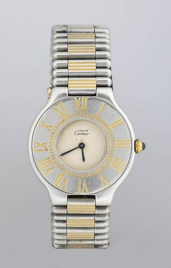 CARTIER 21 Must de Cartier: ladies stainless steel wristwatch ref. 9010 - 1990s