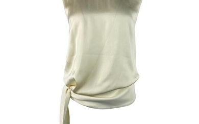 CELINE Cream Silk Blouse Top, Size 38