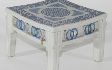 CHINESE PORCELAIN STAND, H 5.5", W 7.5"