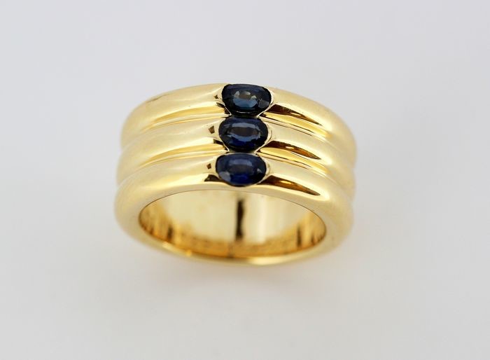 Cartier - 18 kt. Yellow gold - Ring - Sapphires