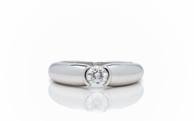 Cartier 18kt Round Bezel Diamond Solitaire Ring