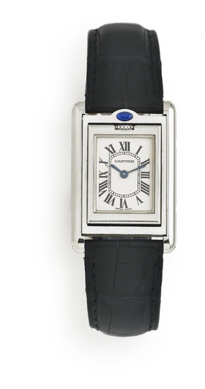 Cartier A wristwatch of steel. Model Tank Basculante, ref. 2386. Quartz movement,...