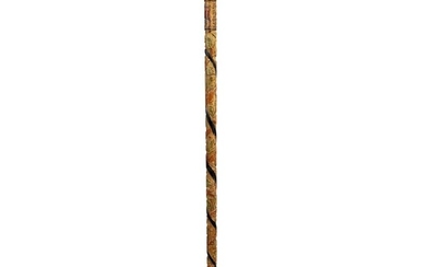 Carved and Polychrome Paint Decorated Willow Walking Stick, Michael Cribbins (1837-1917), Lake Orion, Michigan, Circa 1900