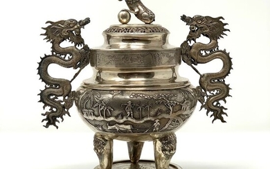 Censer (1) - Chinese export - Silver - China - 19th century