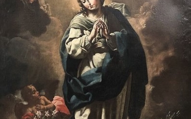 Cerchia di Francesco Solimena- Madonna con puttini