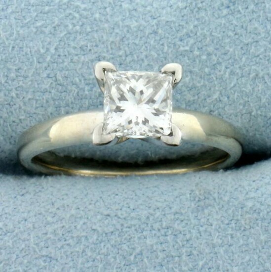 Certified 1ct Princess Diamond Solitaire Engagement