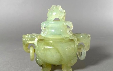 Chinese Jade Censer and Cover